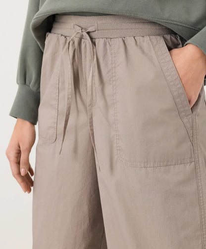 clearance stretch poplin wide leg pant