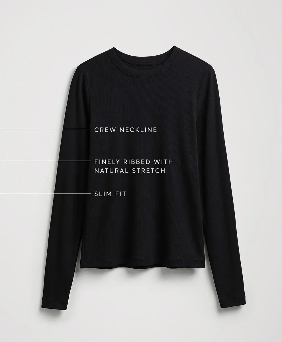 perfect rib crewneck long sleeve tee