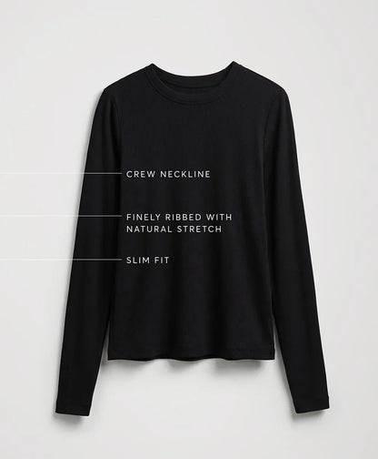 perfect rib crewneck long sleeve tee