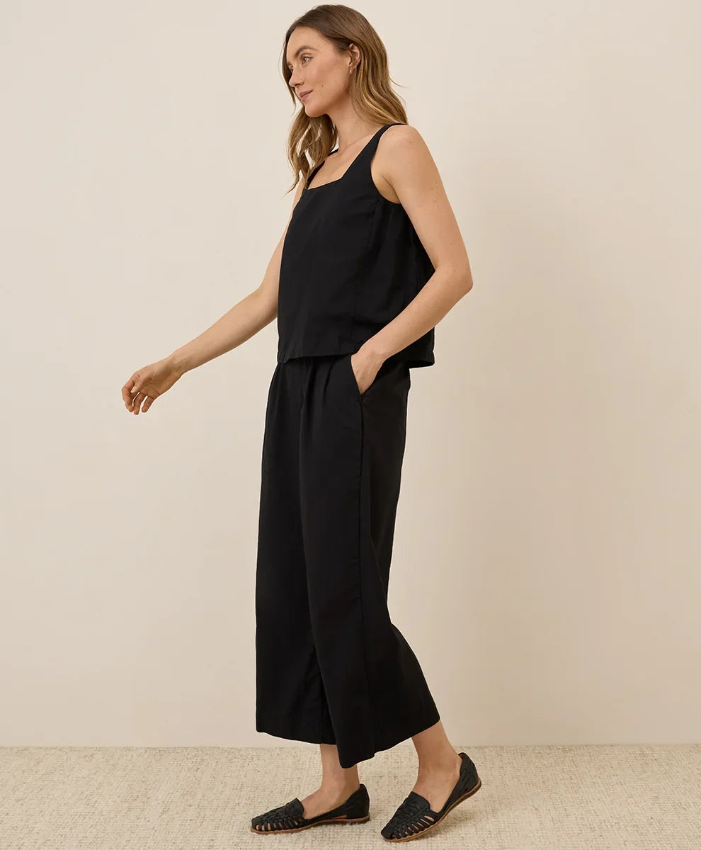 clearance canopy linen blend pleated trouser
