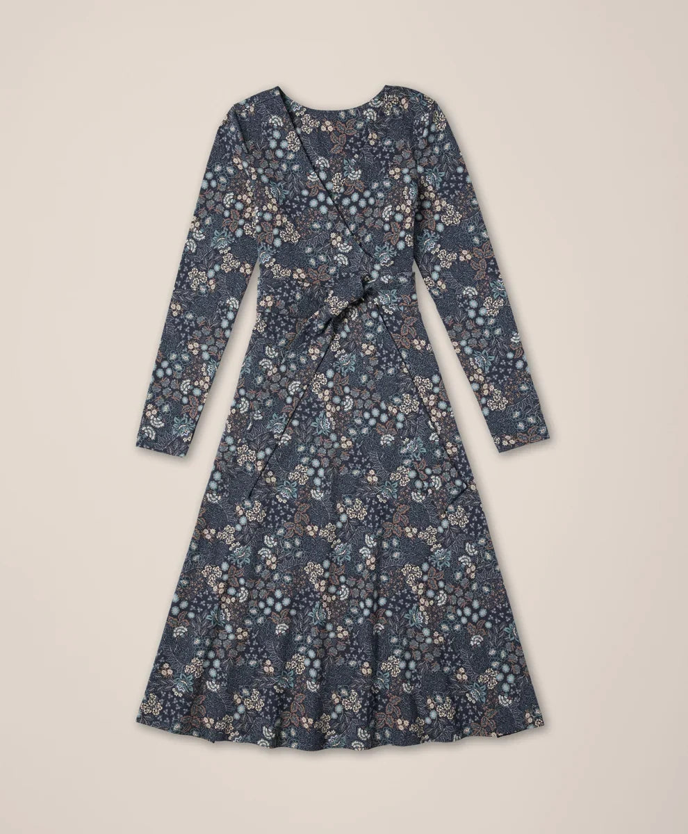 clearance fit & flare wrap dress
