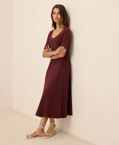 clearance fit & flare signature scoop dress