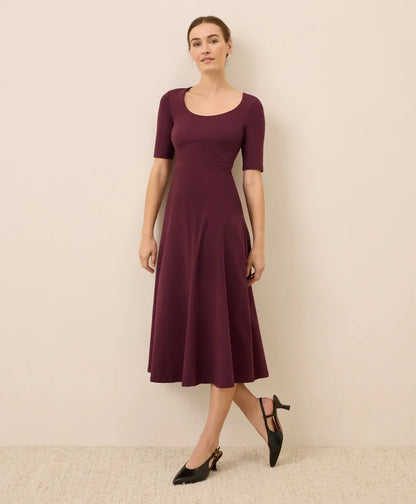 clearance fit & flare signature scoop dress