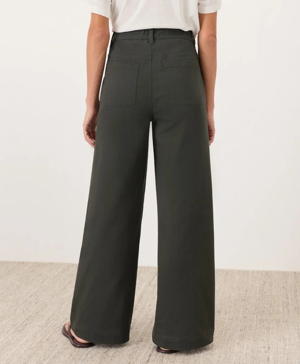 clearance stretch twill wide leg pant