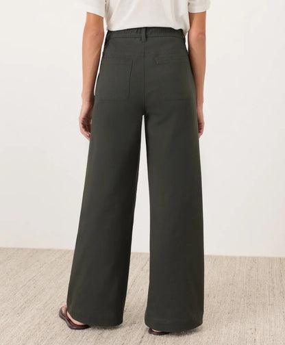 clearance stretch twill wide leg pant