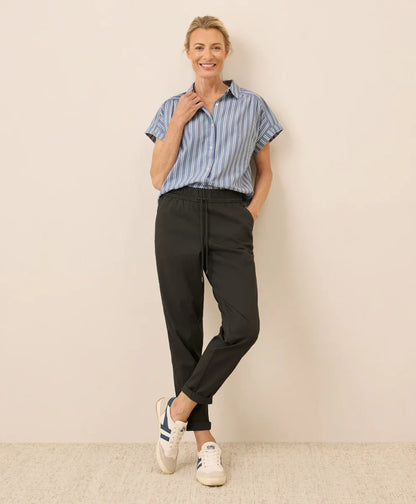 clearance daily twill ultra-high rise tapered pant