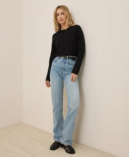 clearance luxe stretch jersey slim long sleeve tee