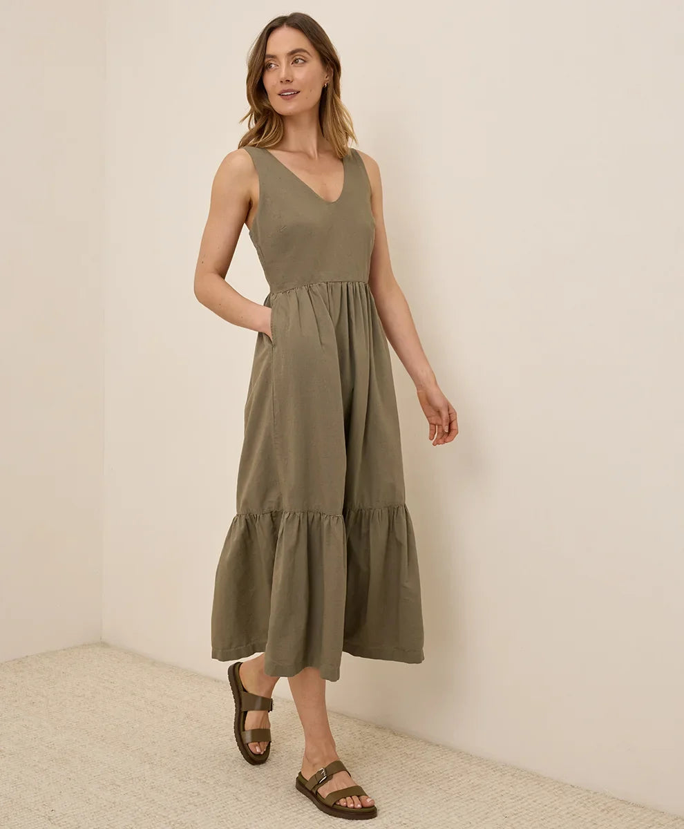 clearance canopy linen blend easy tank dress
