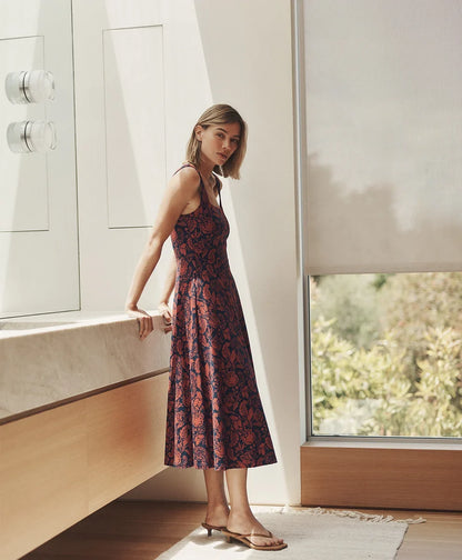 fit & flare square neck dress