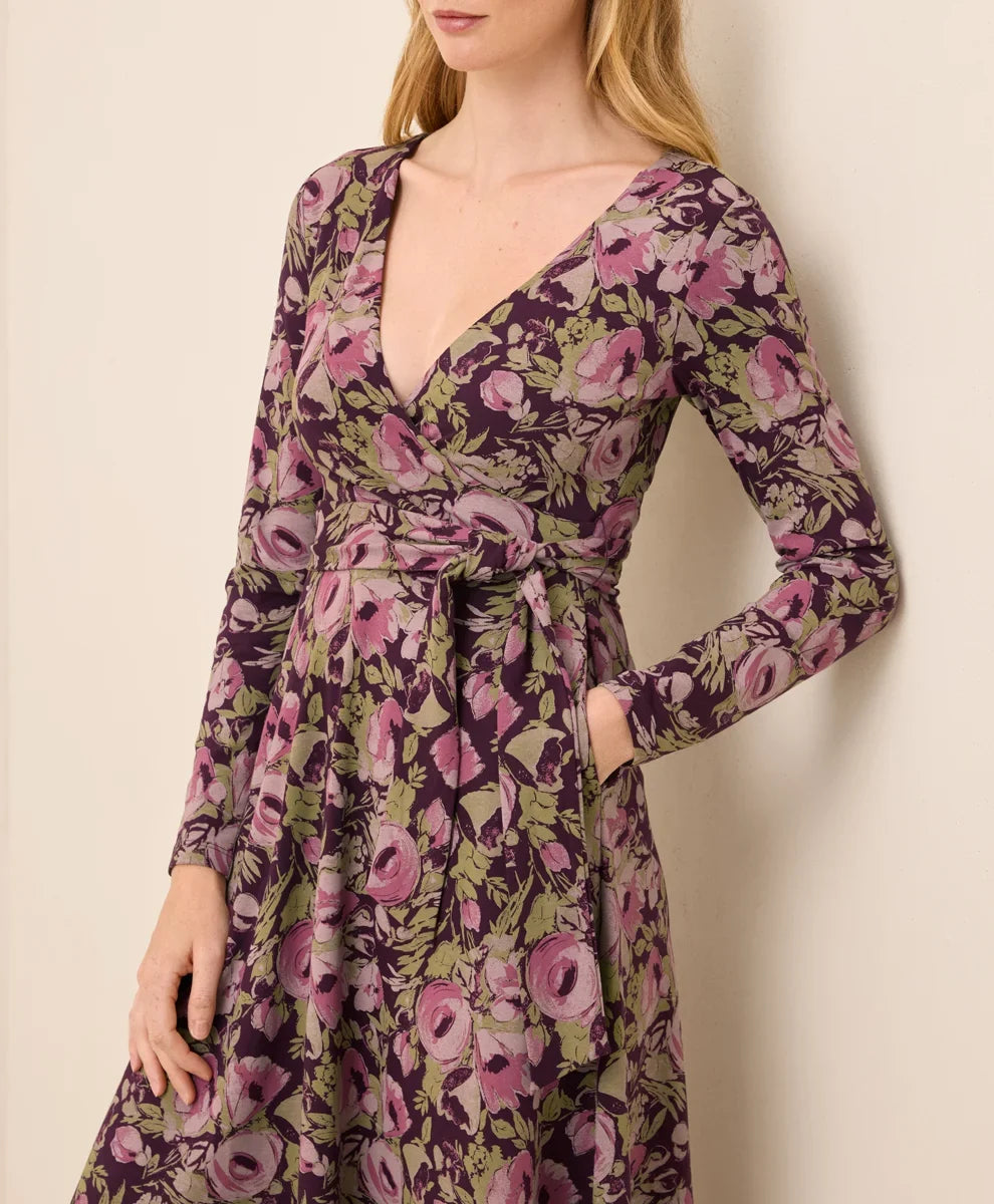 clearance fit & flare wrap dress