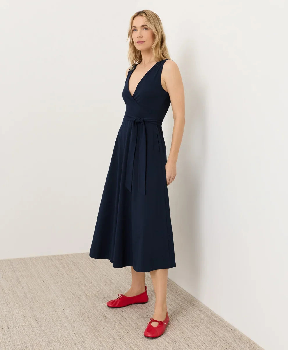 clearance fit & flare easy v-neck dress