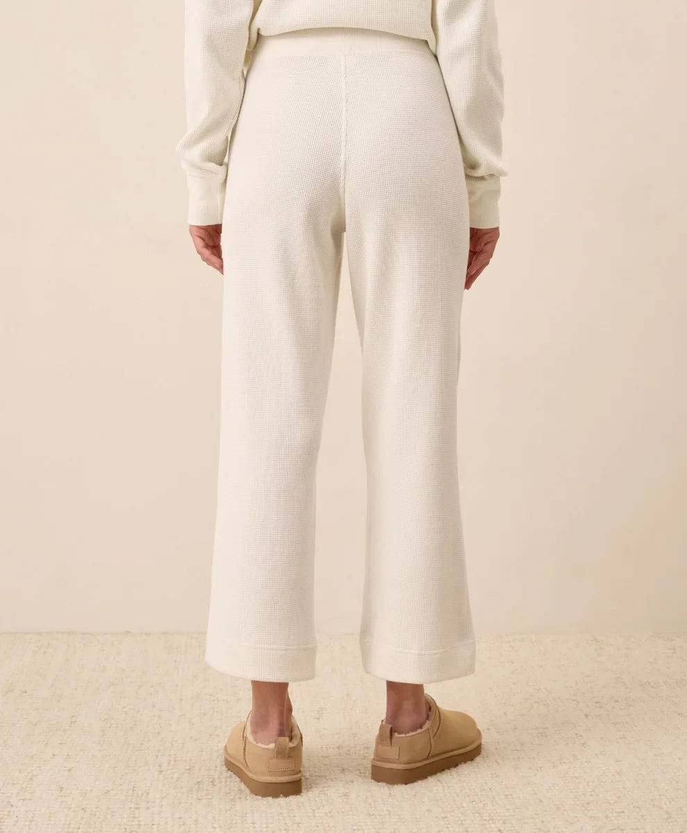 clearance thermal waffle wide leg pant