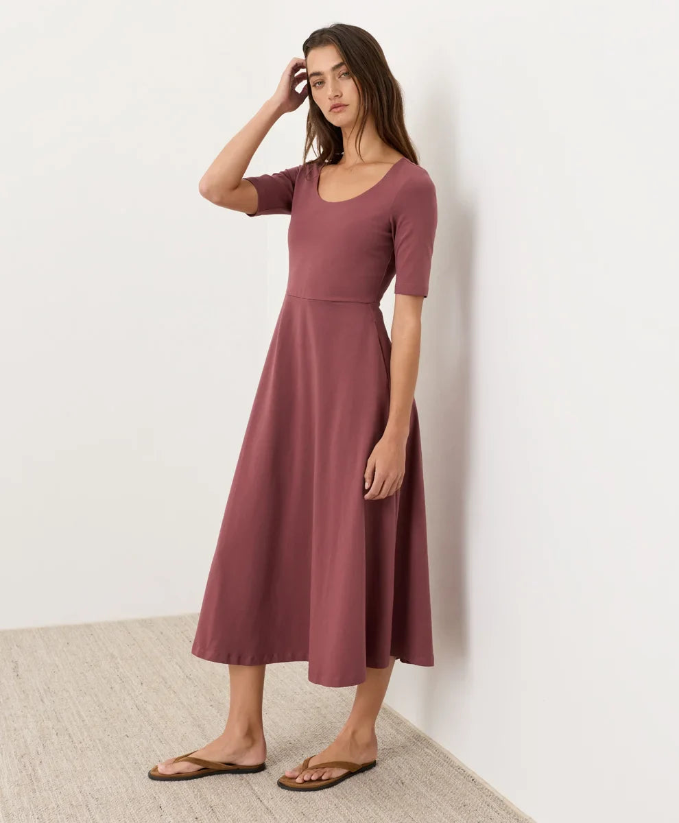 clearance fit & flare signature scoop dress