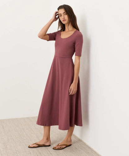 clearance fit & flare signature scoop dress