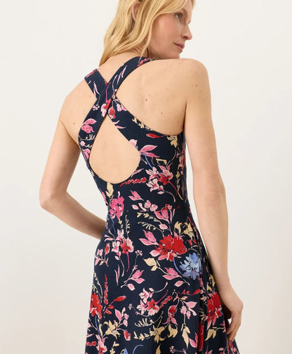 fit & flare open back maxi dress