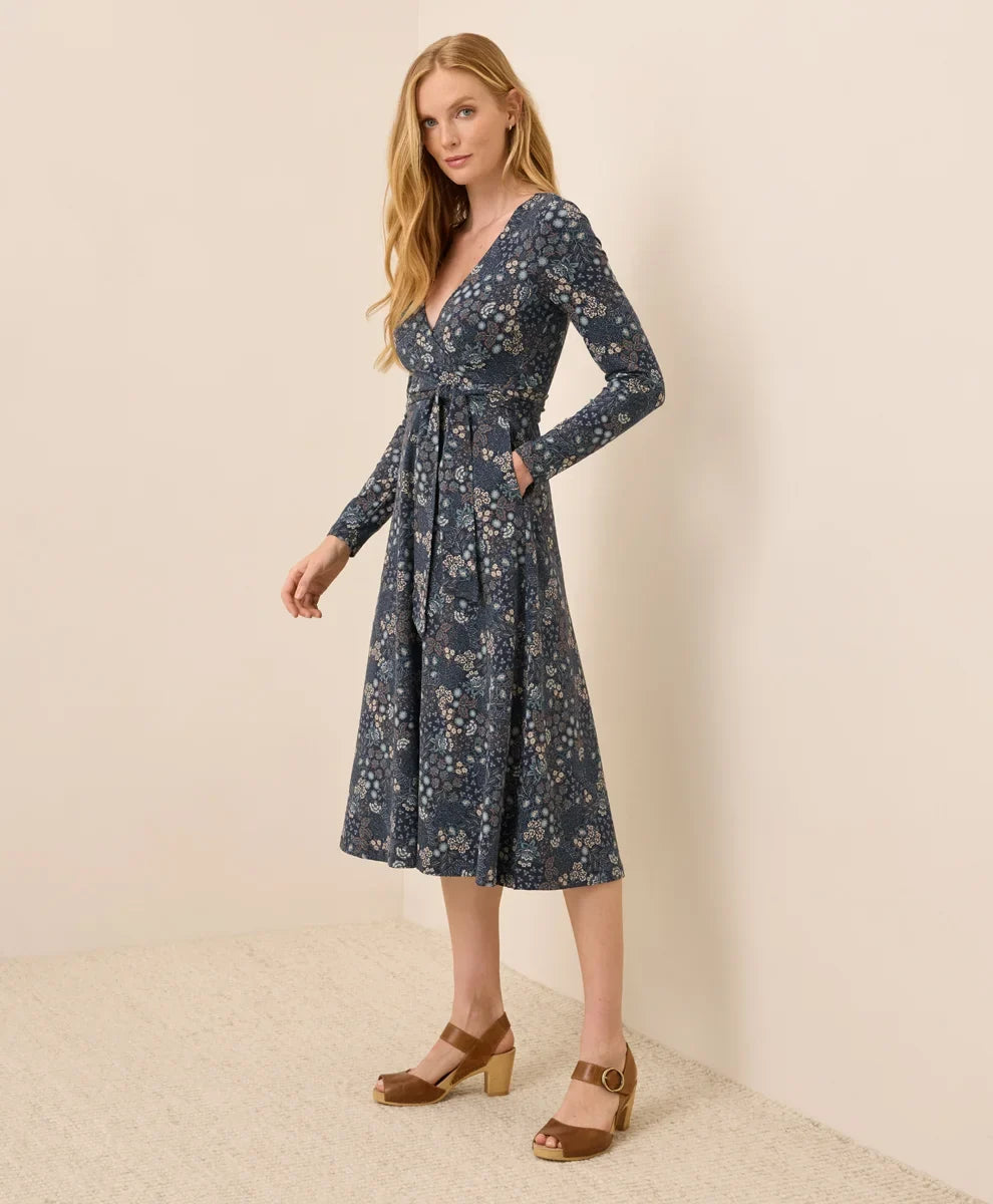 clearance fit & flare wrap dress