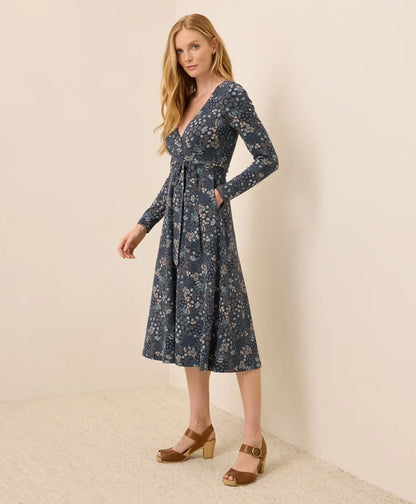 clearance fit & flare wrap dress
