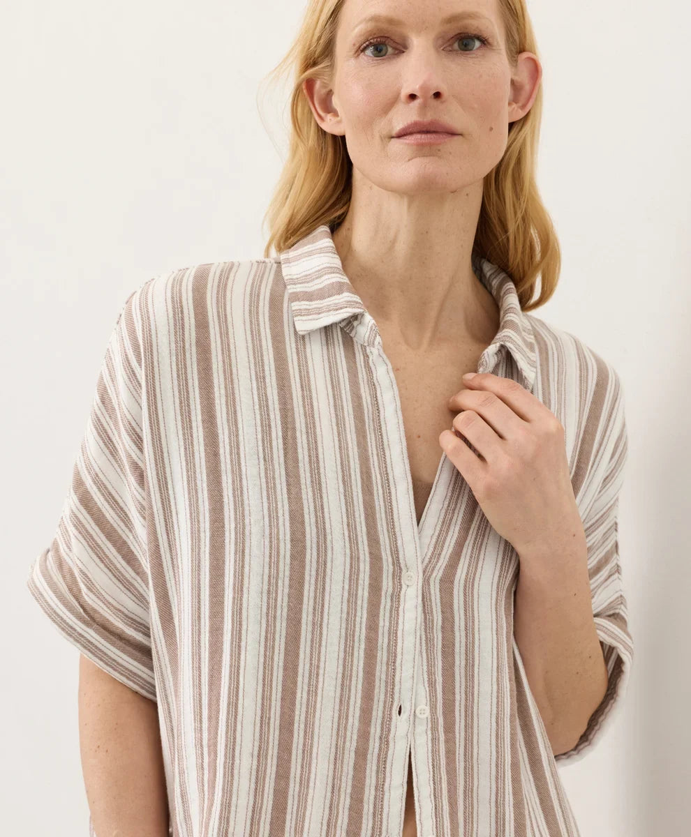 clearance coastal double gauze oversized shirt
