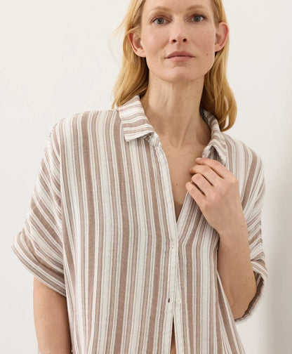 clearance coastal double gauze oversized shirt