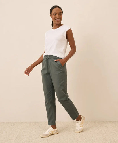 clearance daily twill ultra-high rise tapered pant