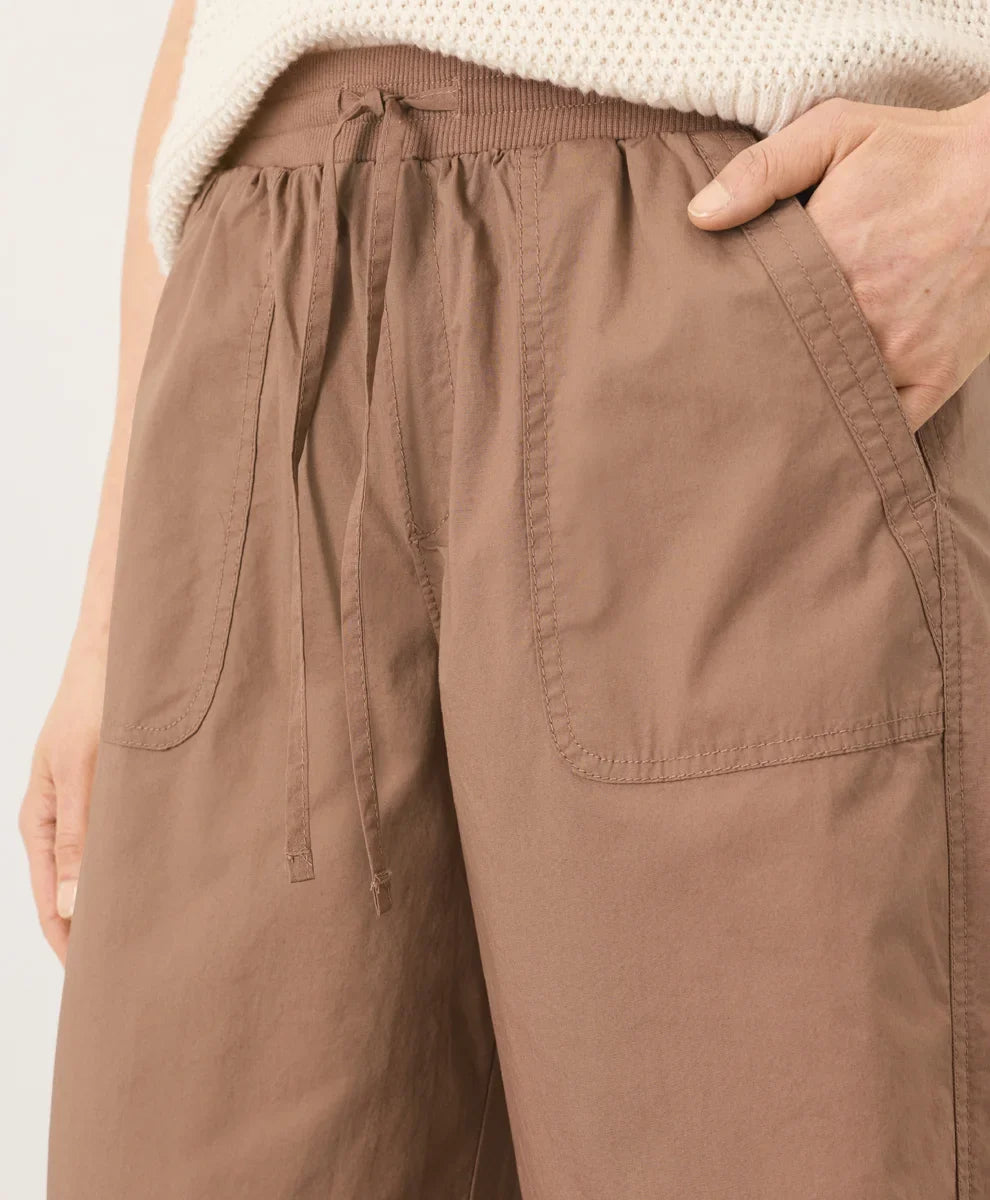 clearance stretch poplin wide leg pant