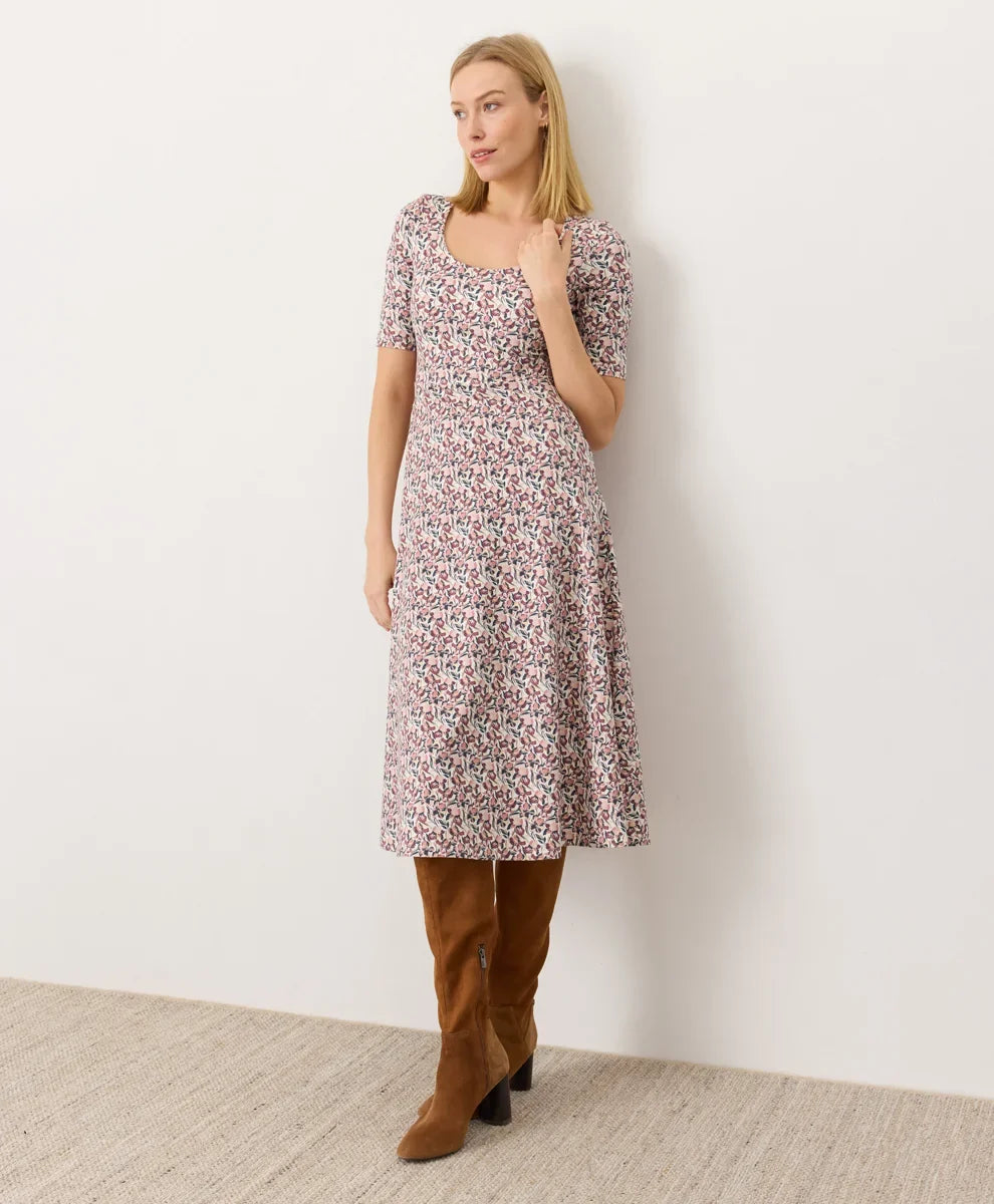 clearance fit & flare signature scoop dress