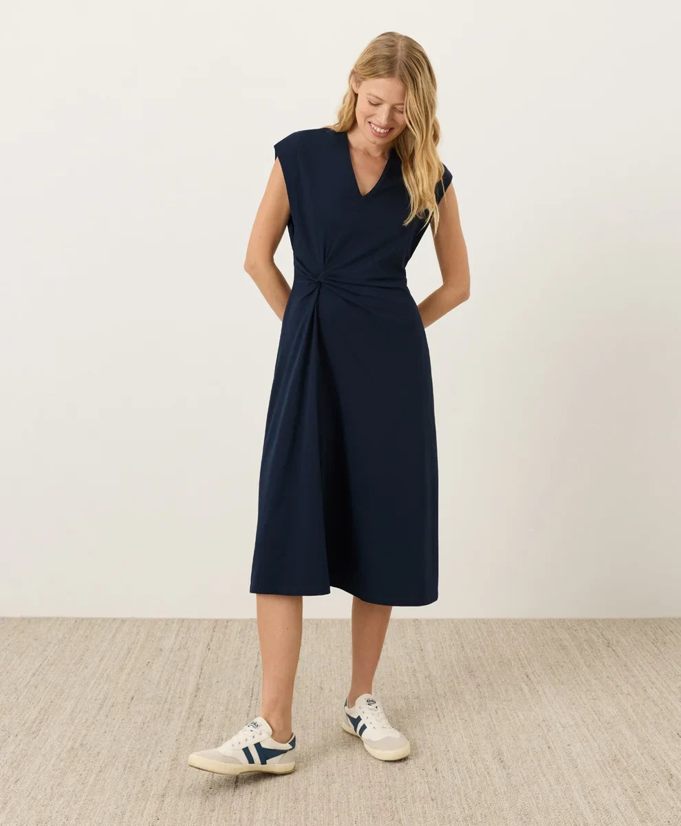 fit & flare v-neck twist dress