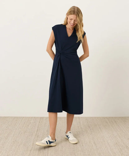 fit & flare v-neck twist dress