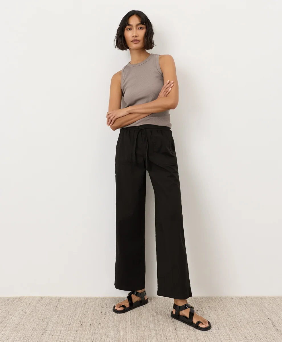 clearance stretch poplin wide leg pant