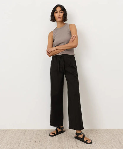clearance stretch poplin wide leg pant
