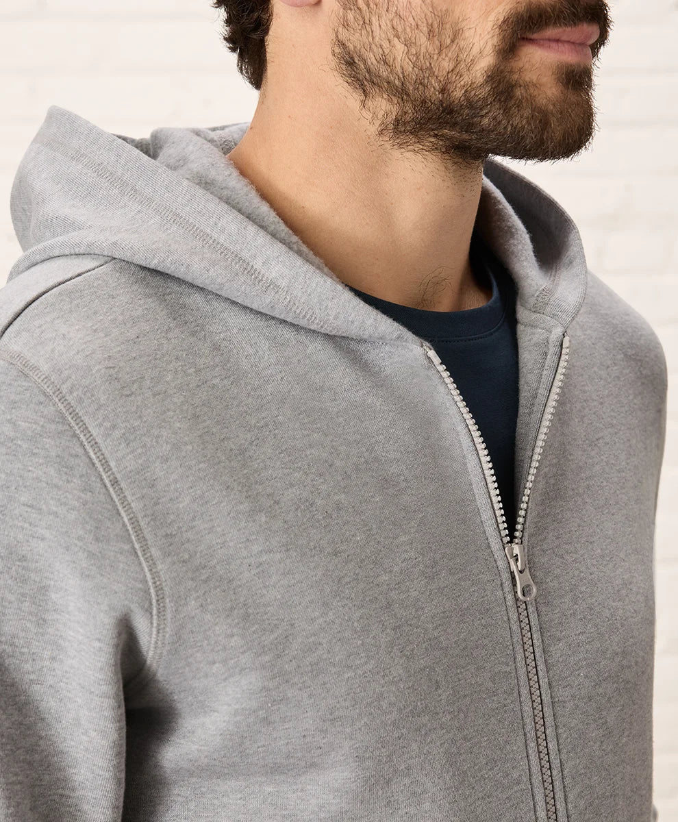 brushed fleece zip hoodie