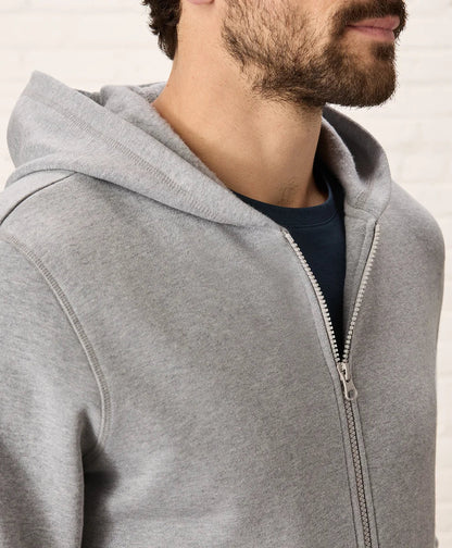 brushed fleece zip hoodie
