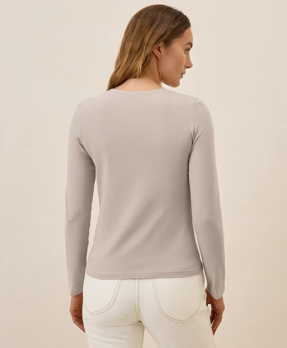 clearance luxe stretch jersey slim long sleeve tee