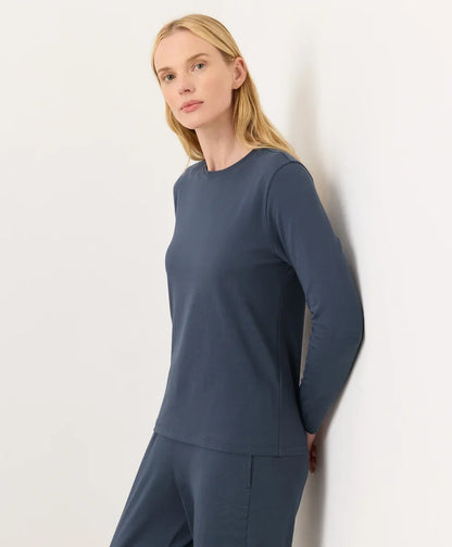 clearance luxe essential crewneck long sleeve tee