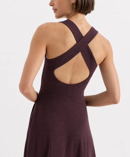 fit & flare open back maxi dress