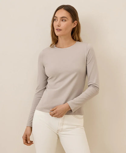 clearance luxe stretch jersey slim long sleeve tee