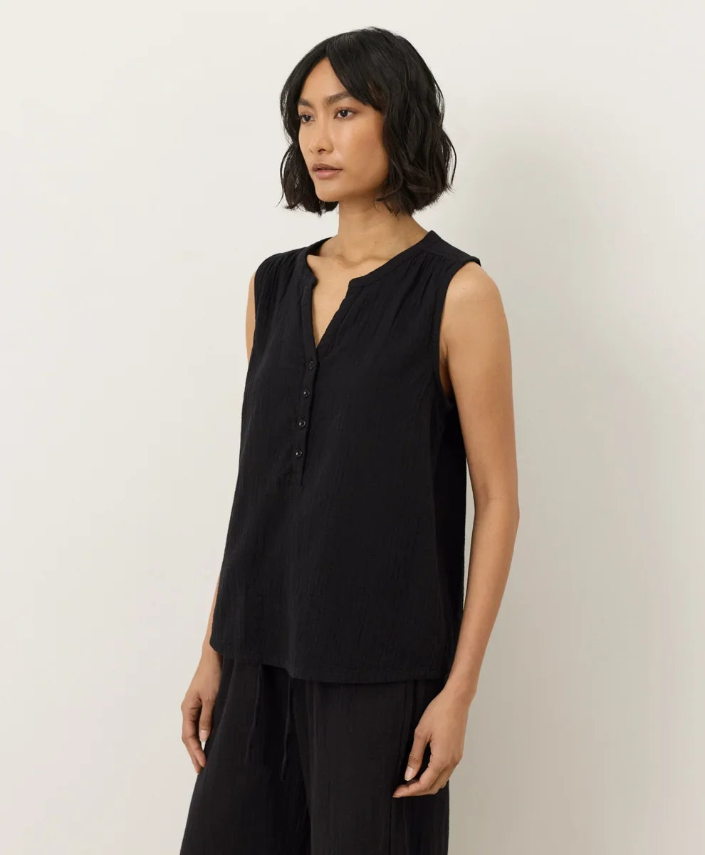 clearance coastal double gauze henley tank