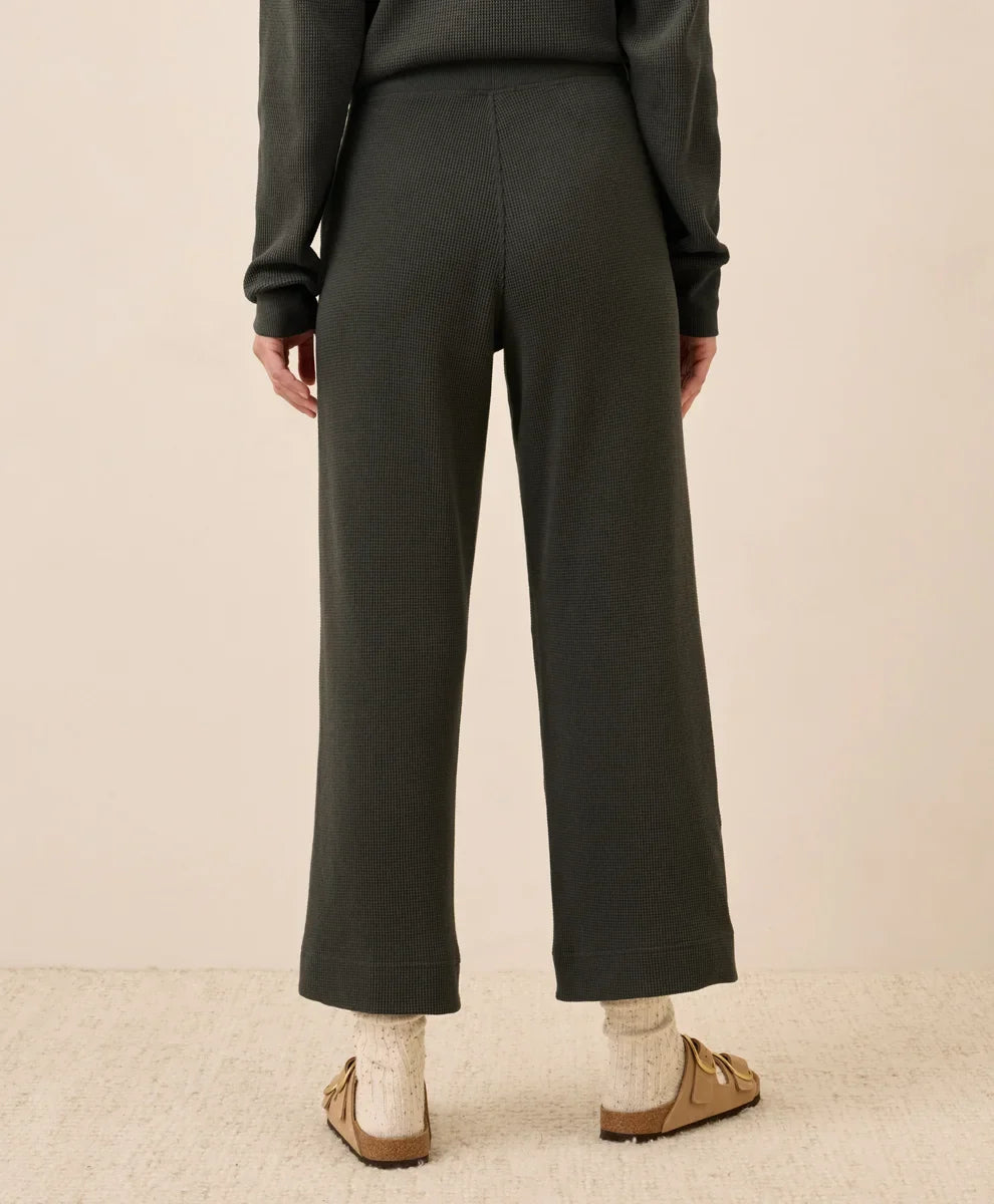 clearance thermal waffle wide leg pant