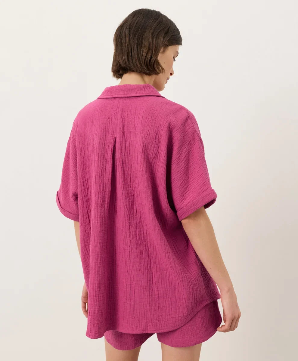 clearance coastal double gauze oversized shirt