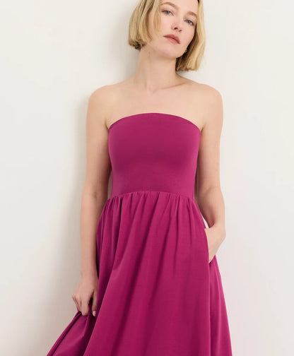 clearance fit & flare strapless dress