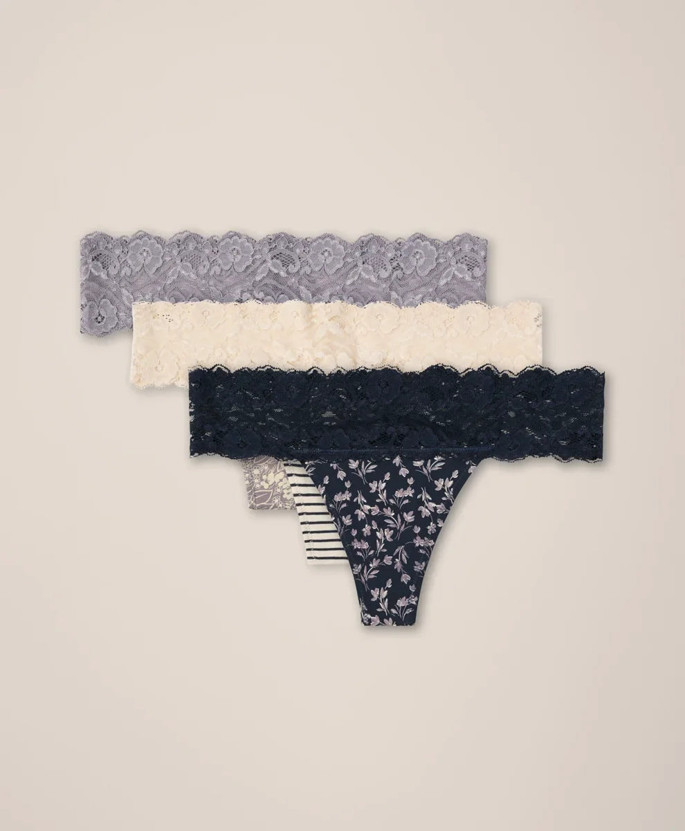 clearance lace waist thong 3-pack