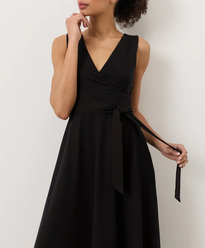 clearance fit & flare easy v-neck dress