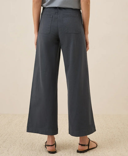 clearance stretch twill wide leg pant