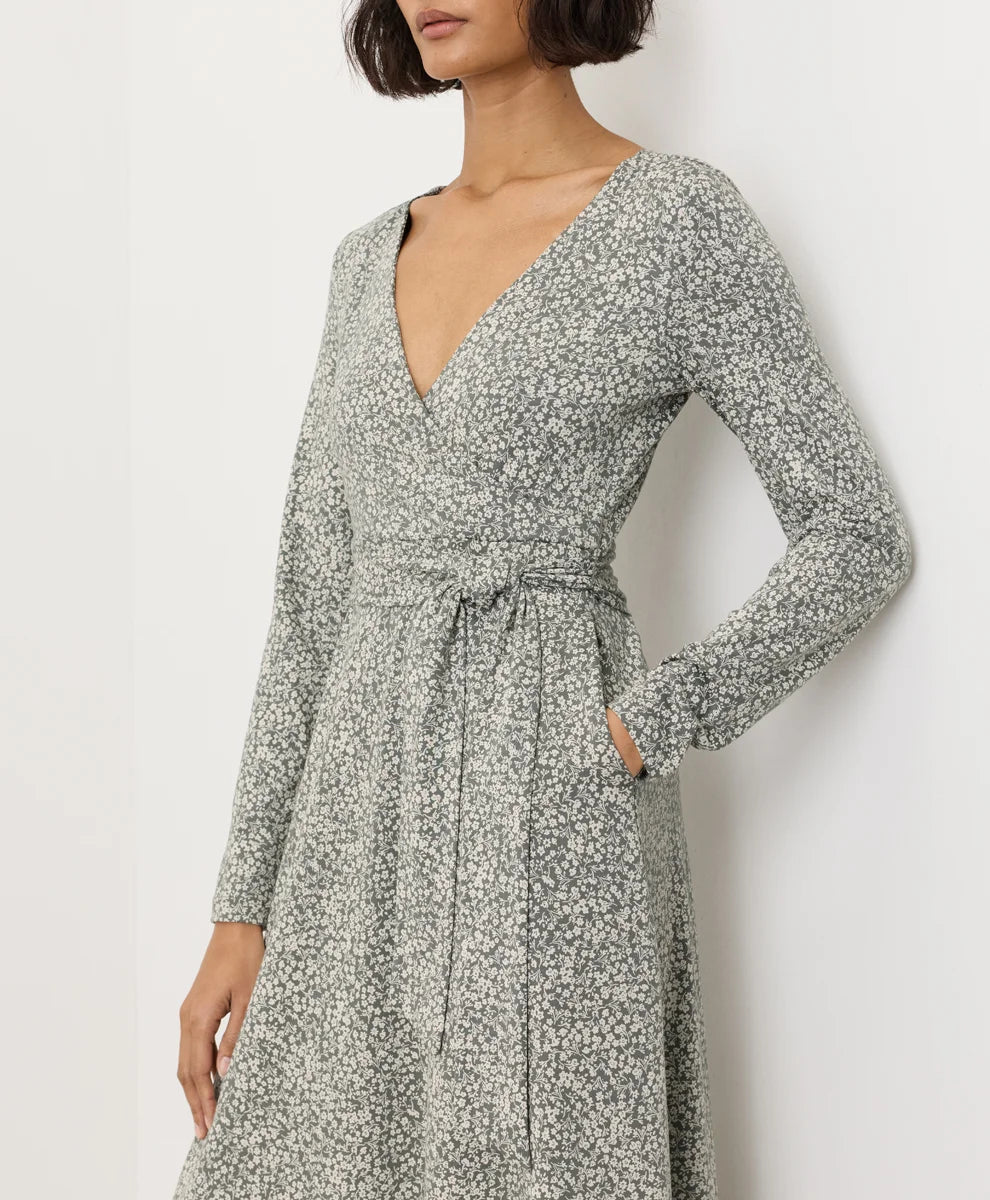clearance fit & flare wrap dress