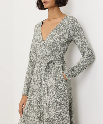 clearance fit & flare wrap dress