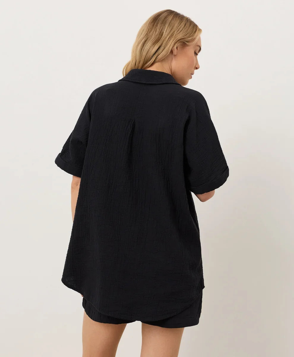 clearance coastal double gauze oversized shirt