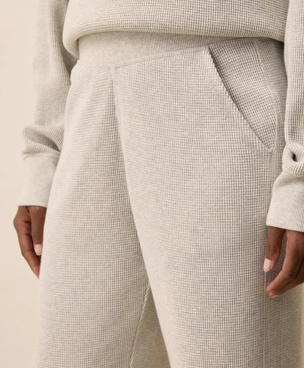 clearance thermal waffle wide leg pant