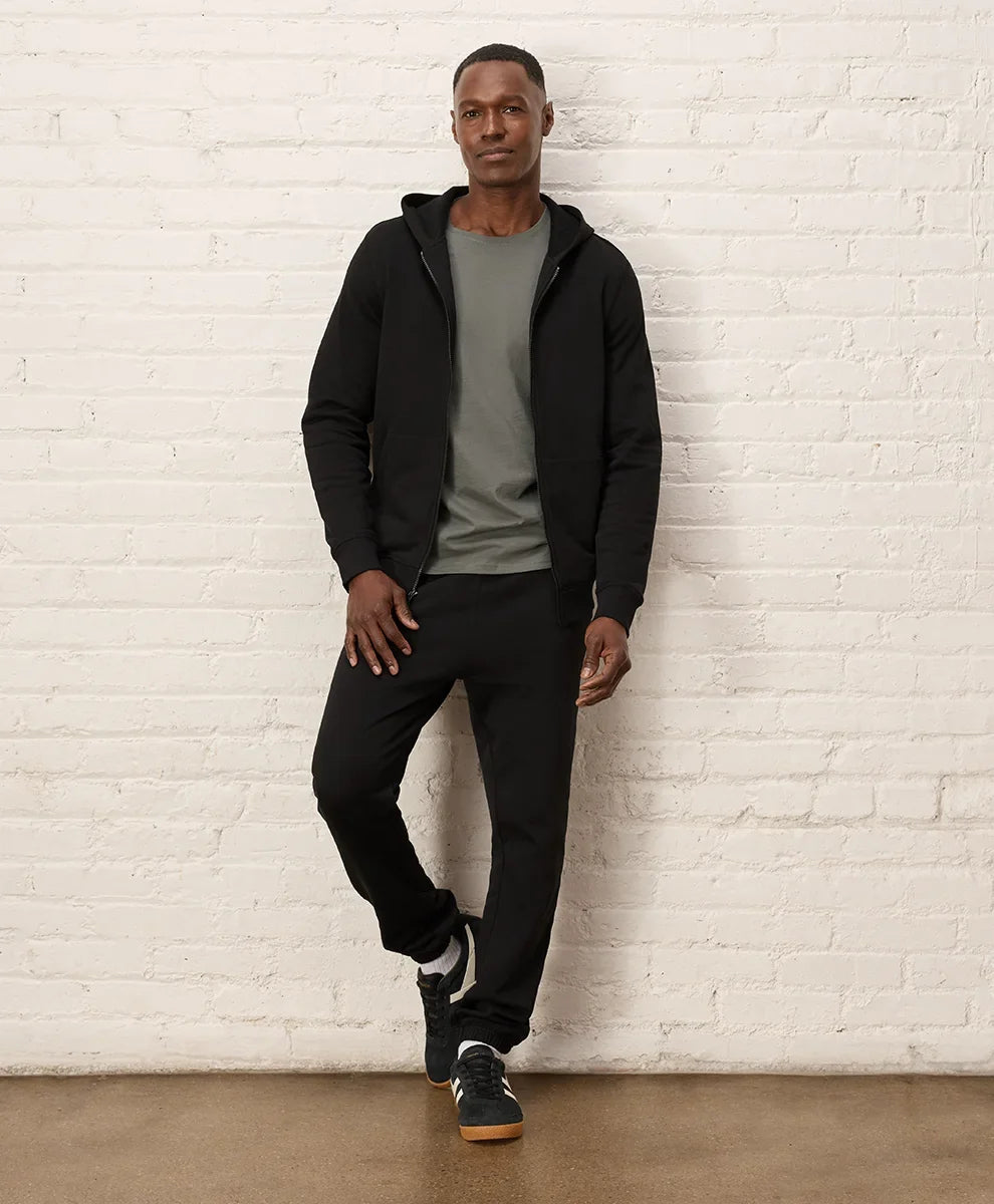 brushed fleece zip hoodie