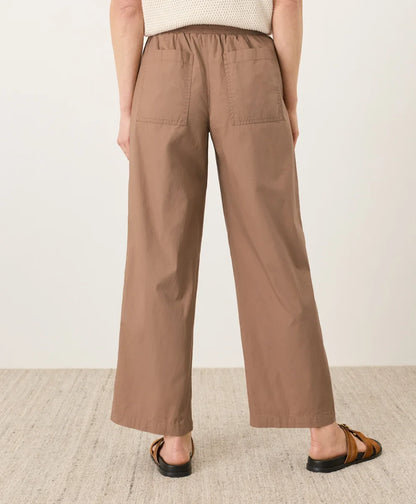 clearance stretch poplin wide leg pant