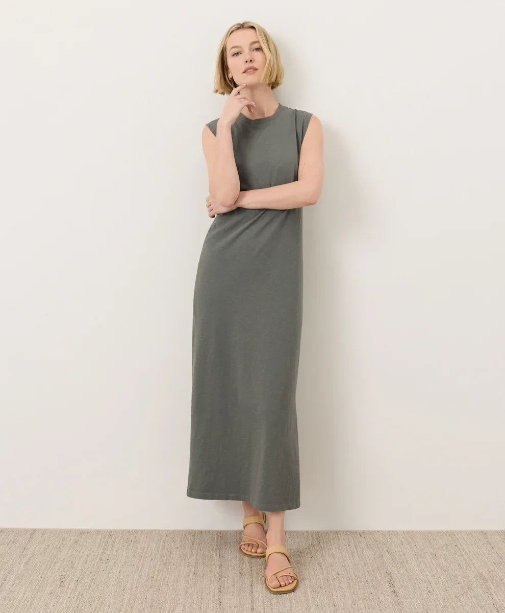 soft-slub essential easy muscle tee maxi dress